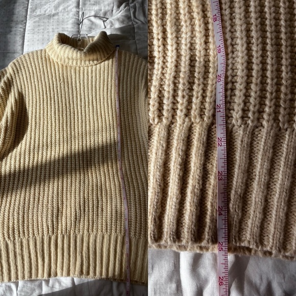 NWT Oak + Fort Chunky Turtleneck Sweater Oatmeal XXS/XS - Picture 12 of 16
